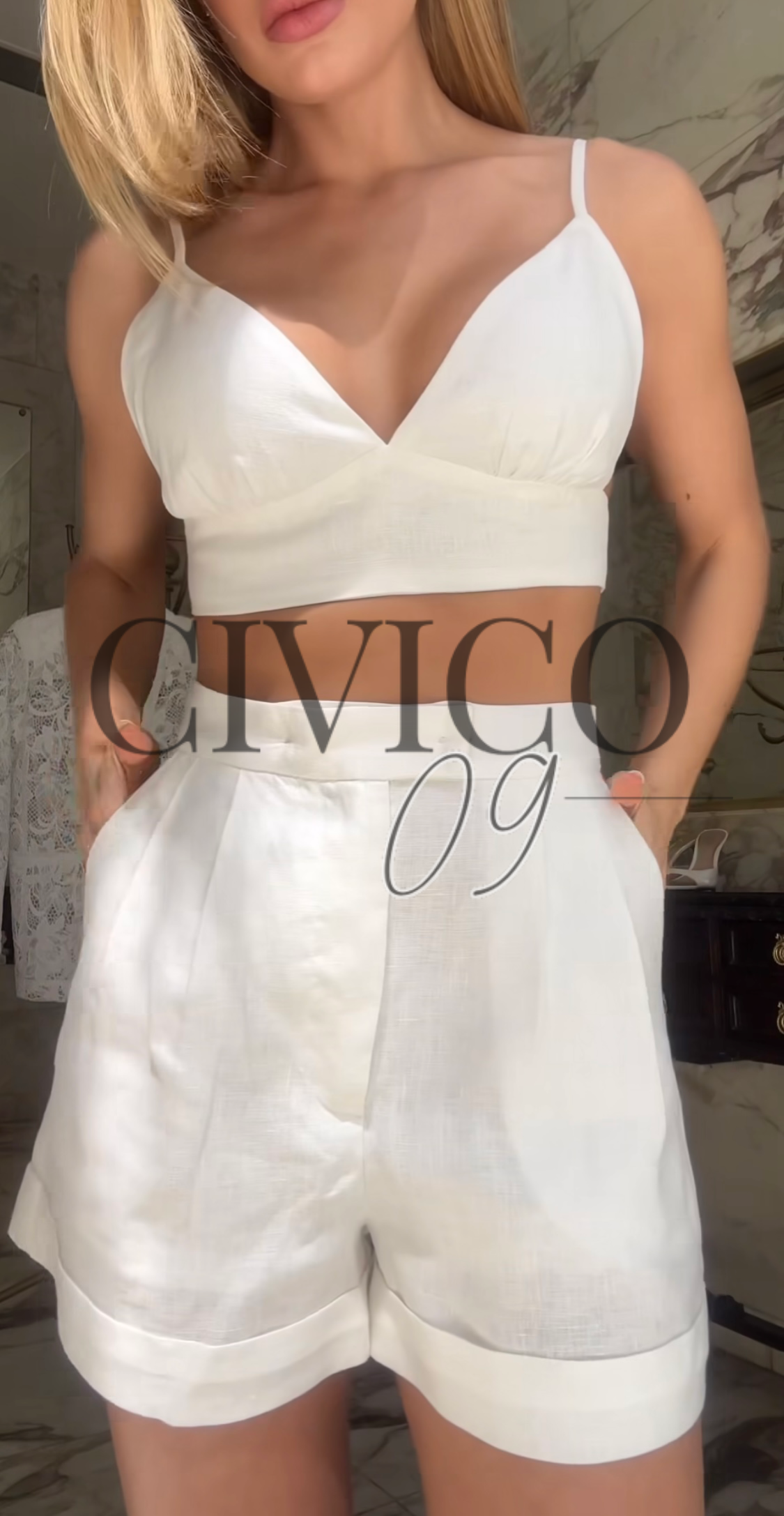 COORDINATO ELEGANCE ( GIACCA + TOP + SHORTS )